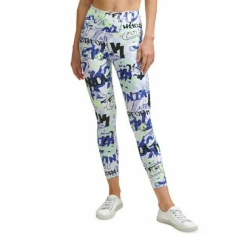 Calvin Klein Performance Women Multicolor Graffiti Side-Pocket 7/8 Tights XS NWT